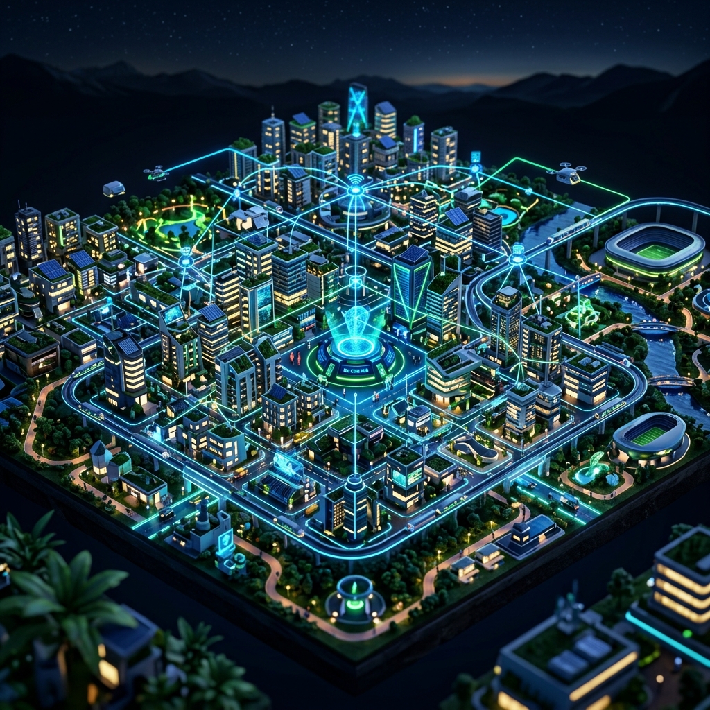 Smart Village Isometric